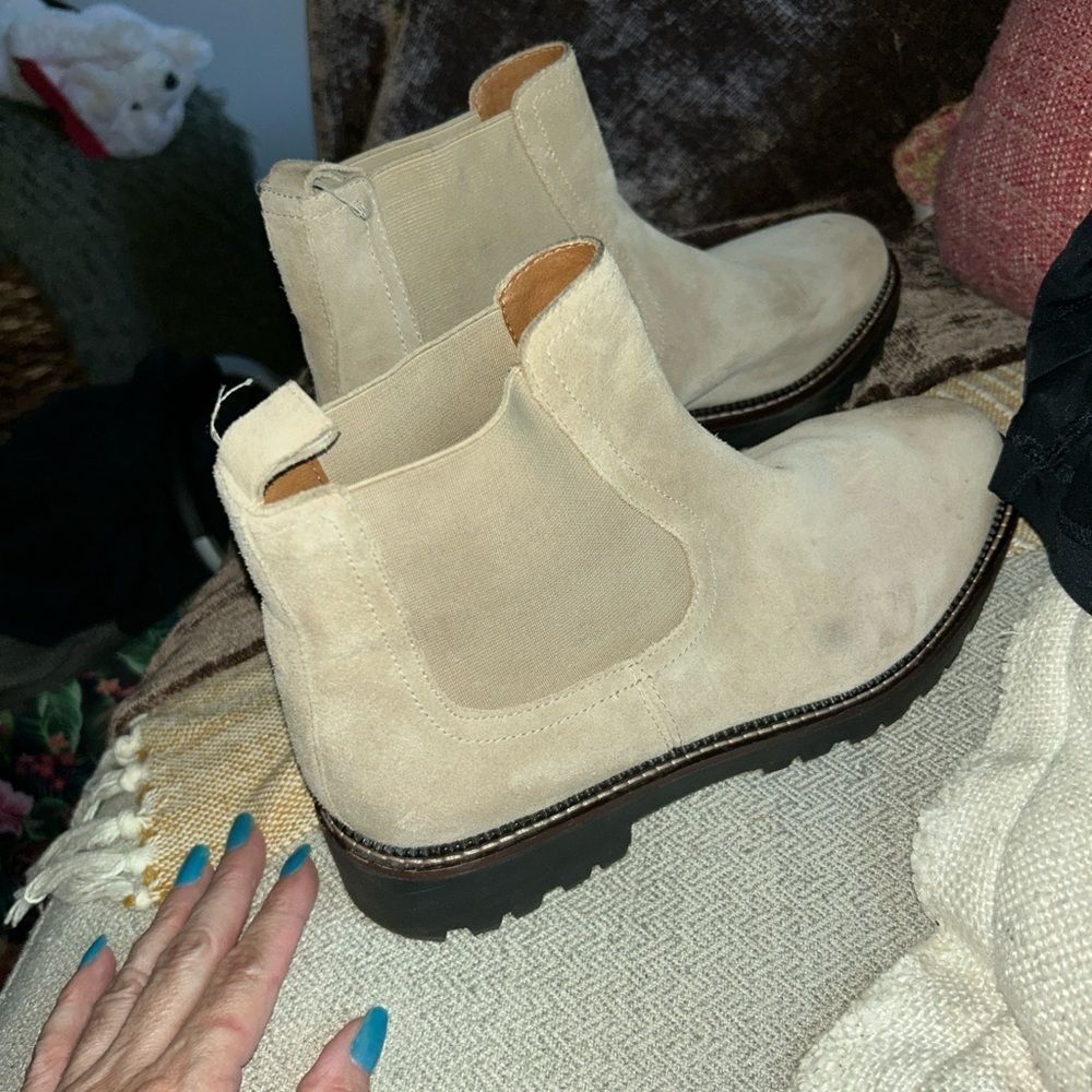 Caslon Light Tan Suede Ankle Boots - Picture 5 of 9